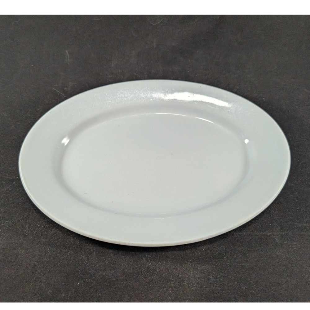 Scammell Lamberton China Platinum Blue Oval Platter Vtg Restaurant Ware 10.5"